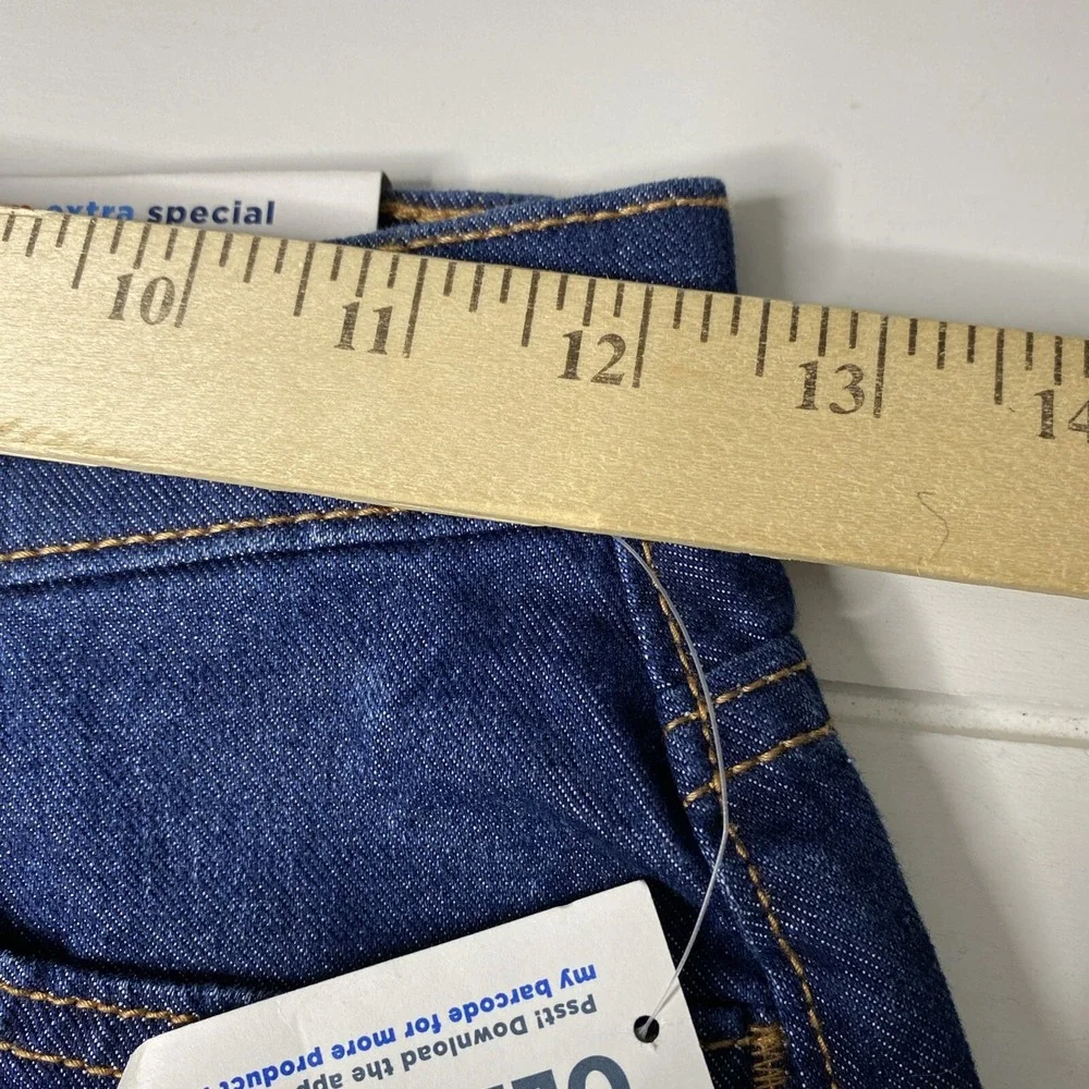 OLD NAVY Girls Blue Denim Frayed Hem High Rise Adjustable Waist Shorts Size 12‎